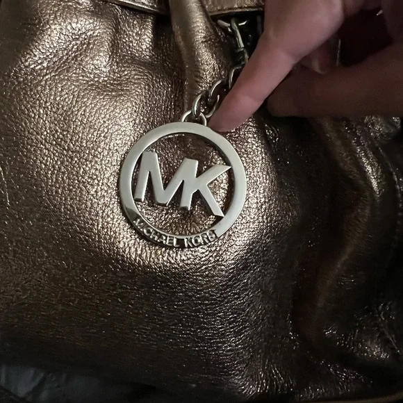 Michael Kors Metallic Bronze Leather Bag - Picture 7 of 12